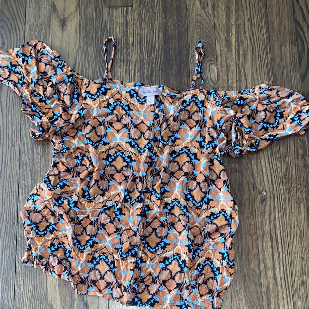 Floral boho off shoulder top willow + root